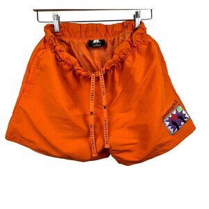 Melody Ehsani Womens Orange Drawstrings Athletic Shorts Size S Elastic Waist